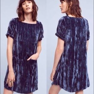Anthropologie Floreat Crinkled Velvet Dress
